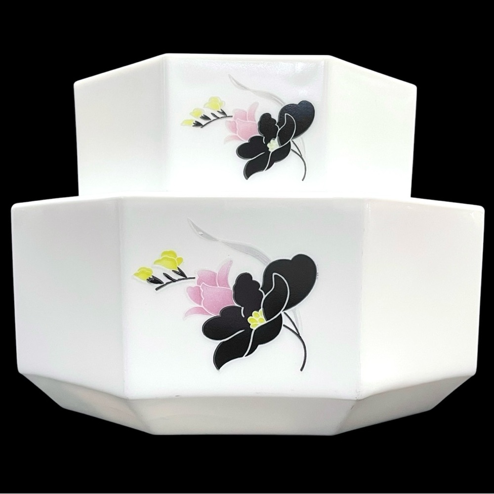 Vintage 1980s Arcopal France Anais Bowl Set (2) All Purpose & Salad Serving Bowl